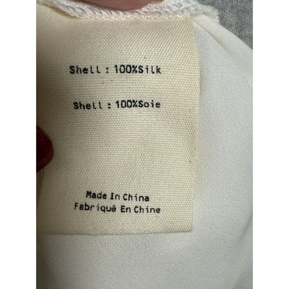 L'Agence Blouse Womens XS/TP White Silk Wrap Front Long Sleeve Lightweight Top - Picture 7 of 9